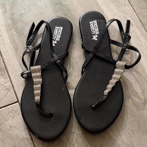 Stylish Black Rhinestone Sandals by Personal Identity